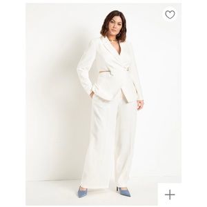 Eloquii cut out white suit